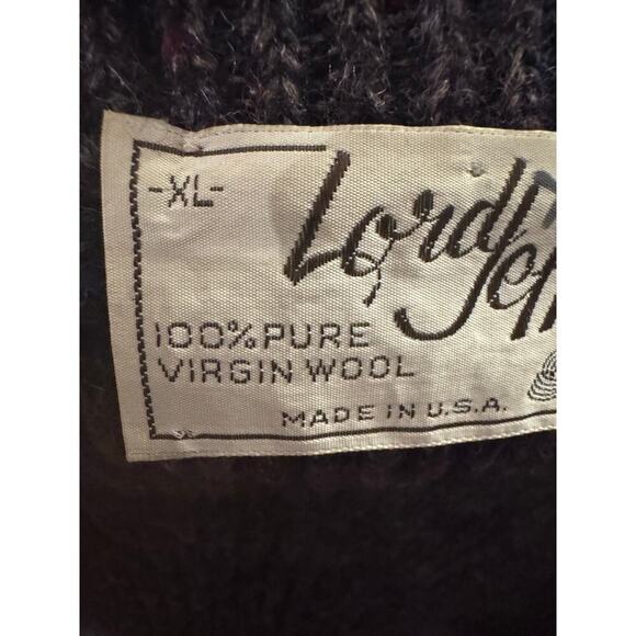 VINTAGE Lord Jeff 100% Pure Virgin Wool pull over sweater made in USA XL - Picture 6 of 7